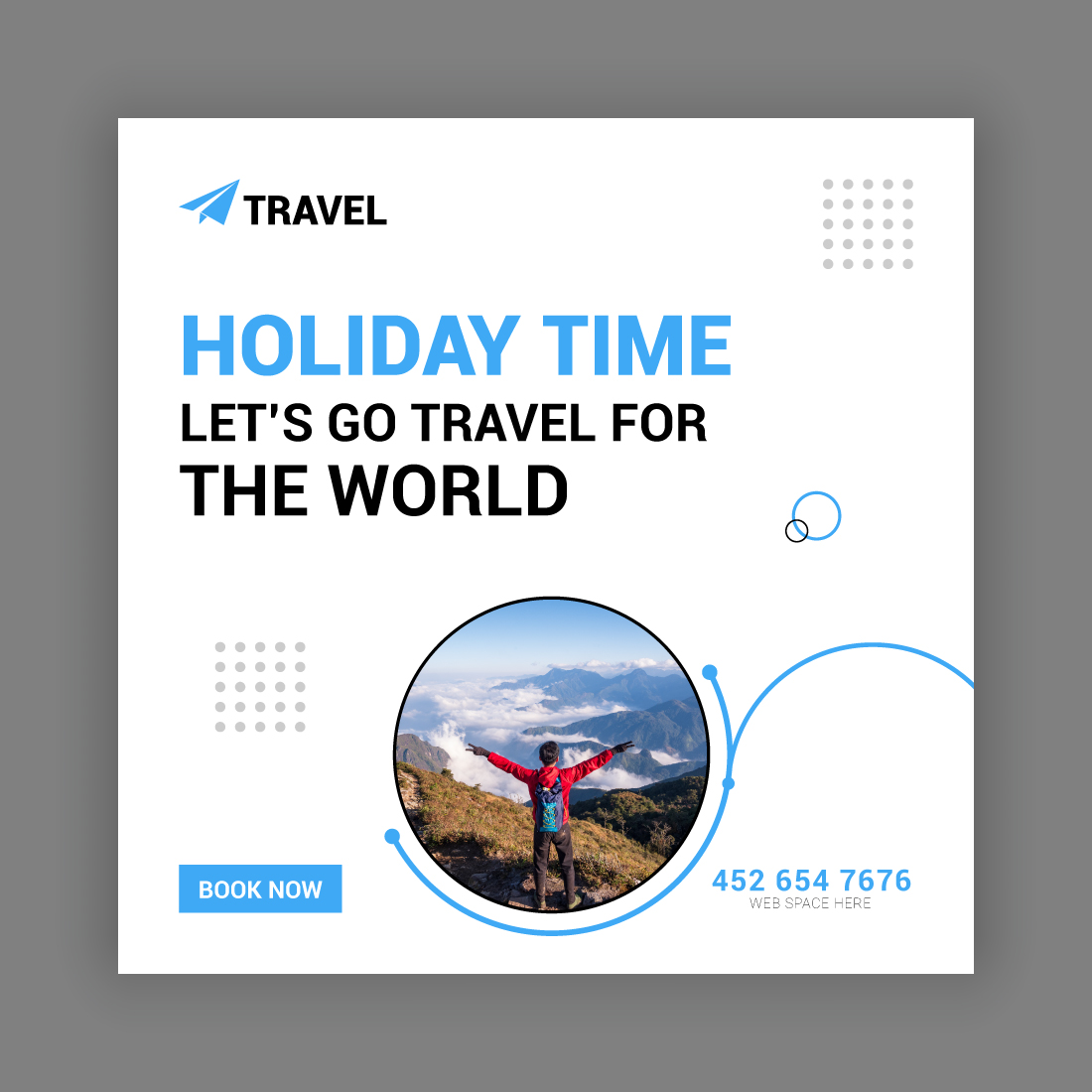 Travel Agency Social Media Post Template Bundle preview image.