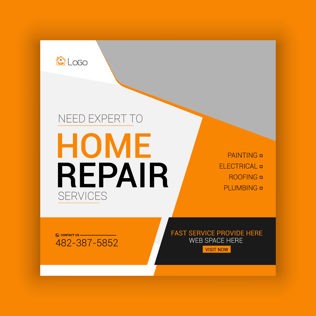 Home Repair Service Media Post Template Bundle preview image.