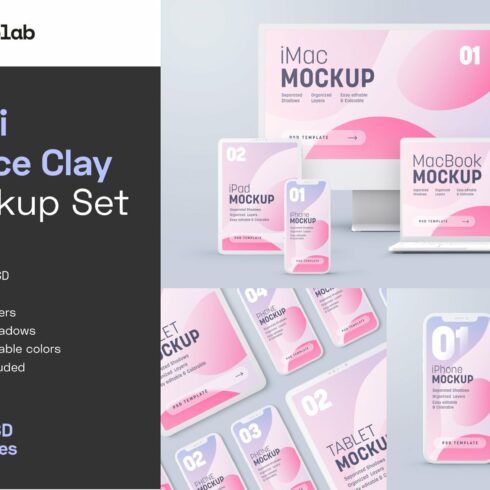 Multi Device Clay Mockup Set cover image.
