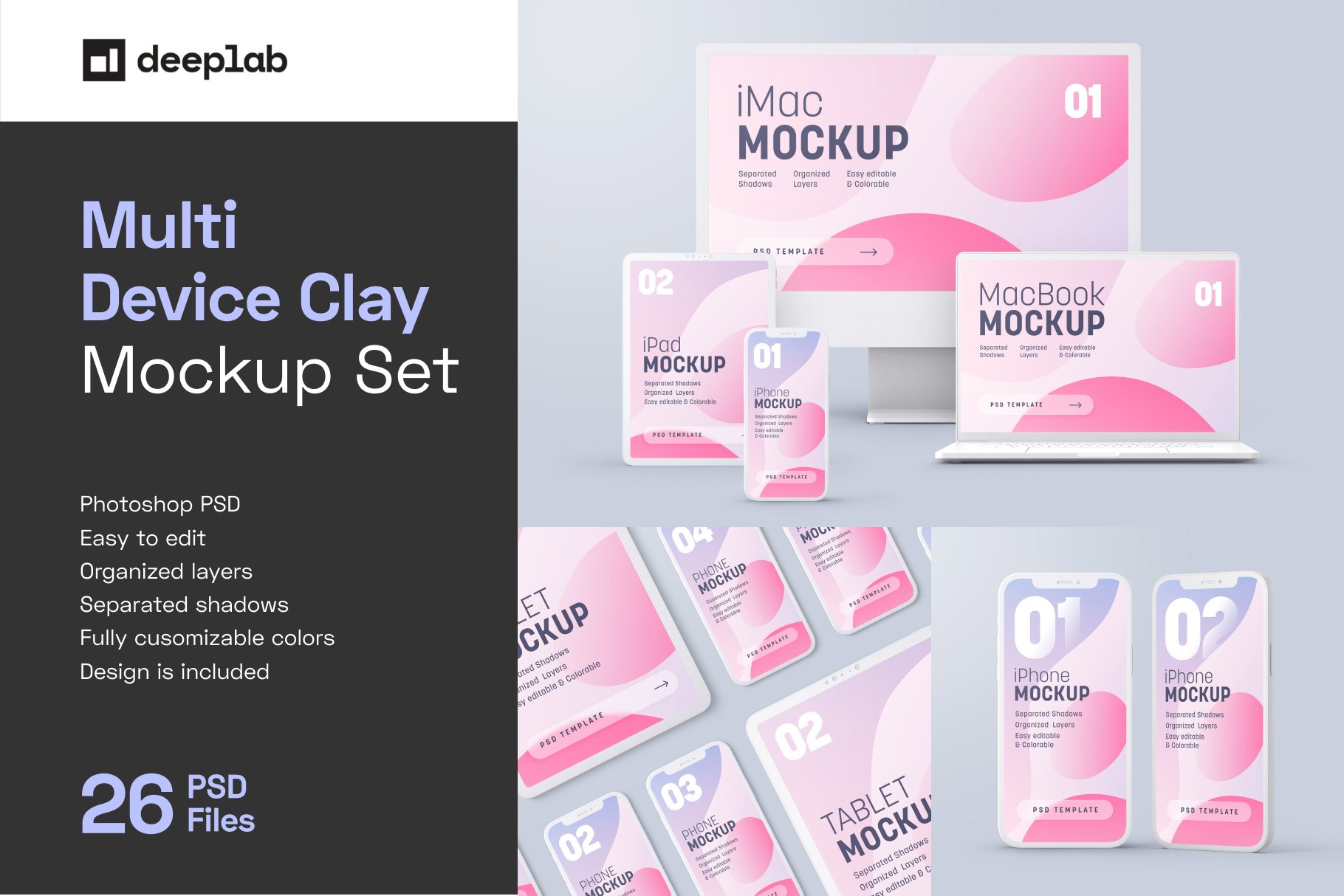 Multi Device Clay Mockup Set cover image.