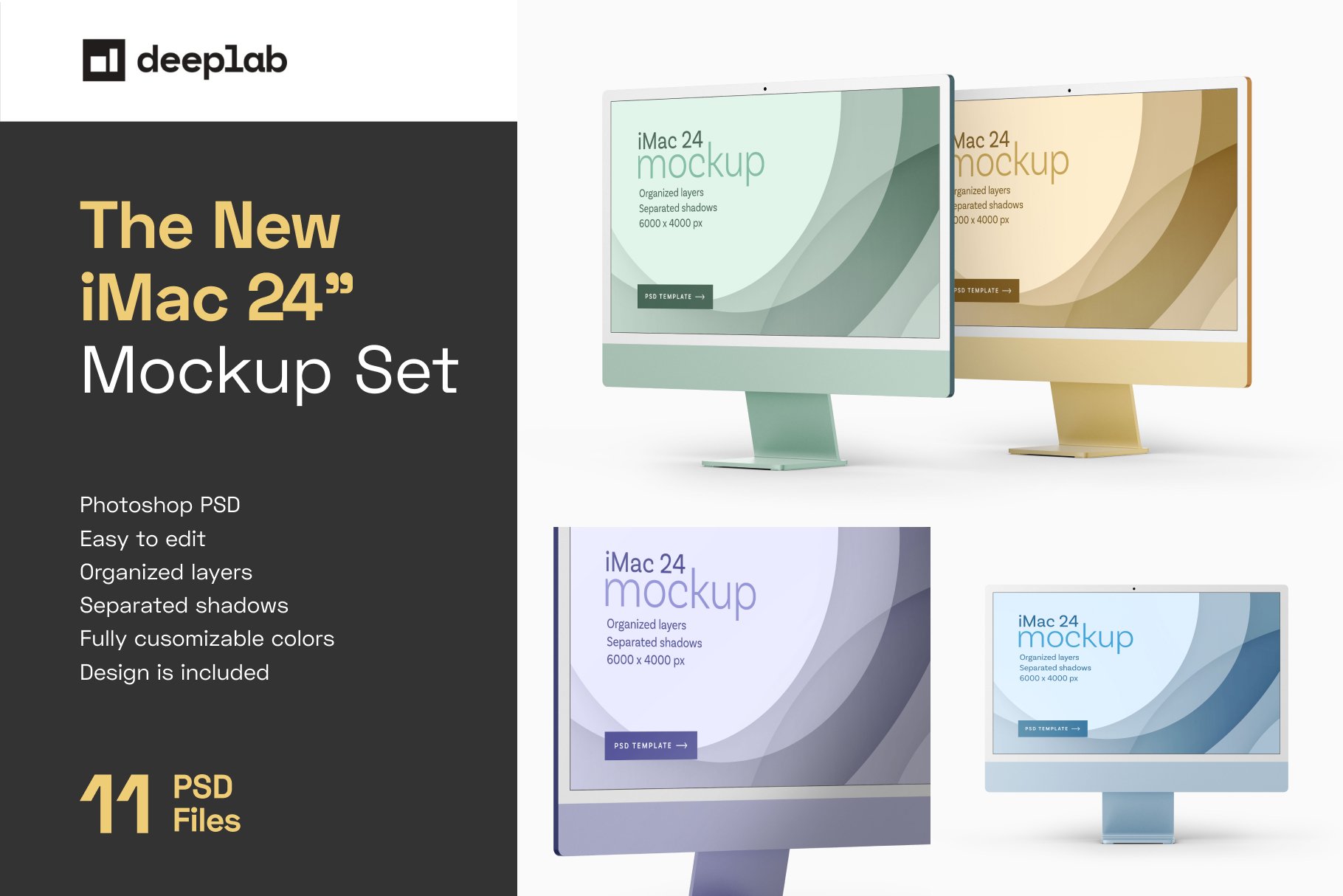 The New iMac 24” Mockup Set | 2021 cover image.