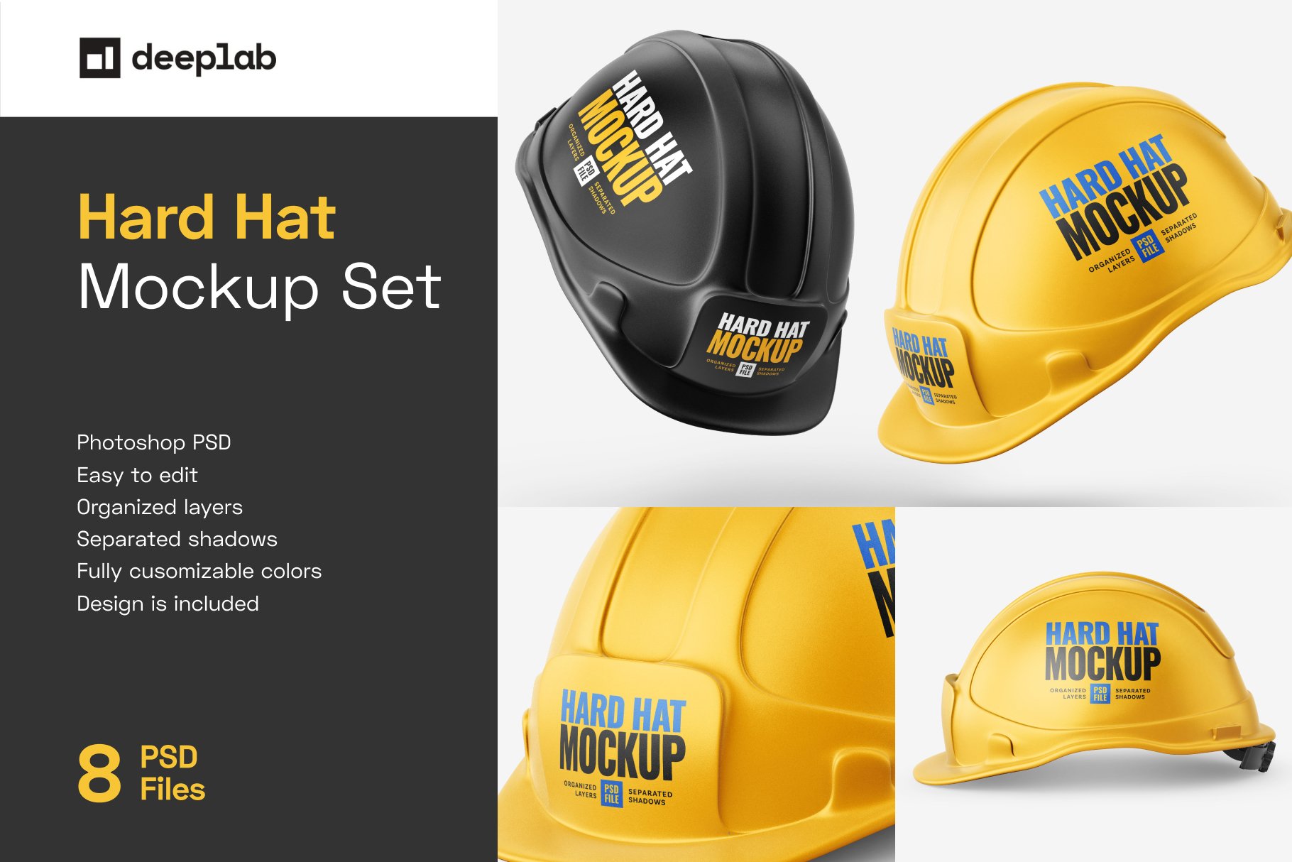 Construction Hard Hat Mockup Set cover image.
