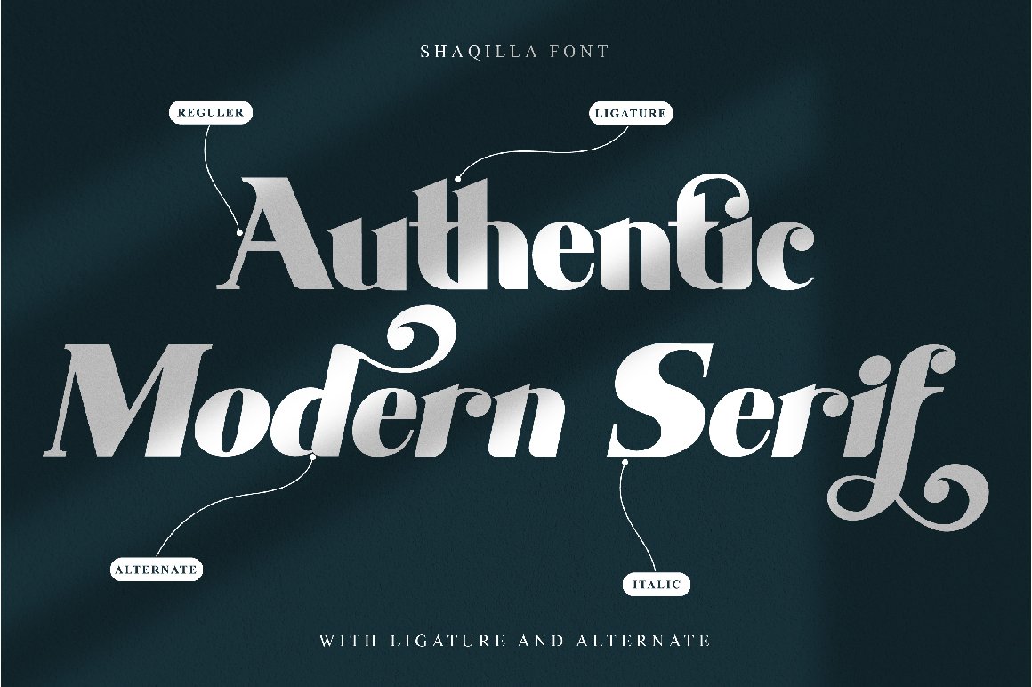 Shaqilla - modern serif preview image.