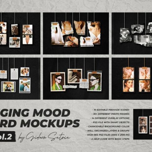 Hanging Mood Board Mockup Vol.2 cover image.