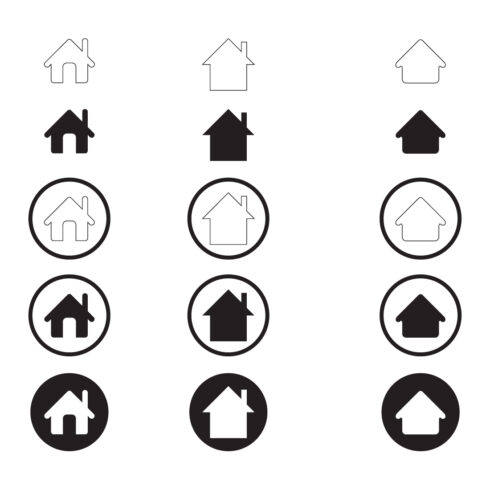 Simple Set of Home Icon - Home Icon without door - Home Icon with door -Home Icon with circle cover image.