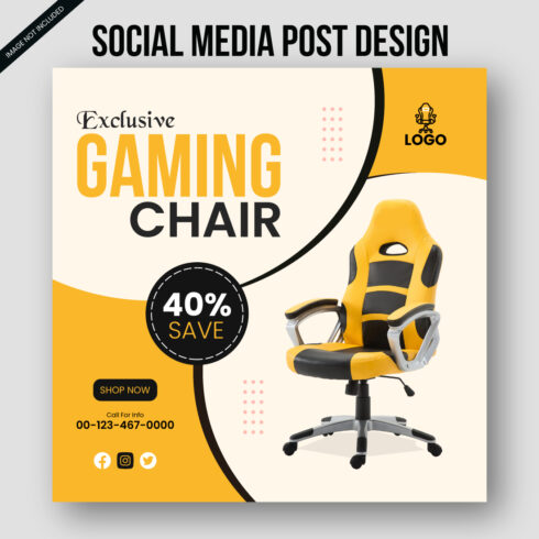 Furniture Business Social Media Post Design Vector cover image.