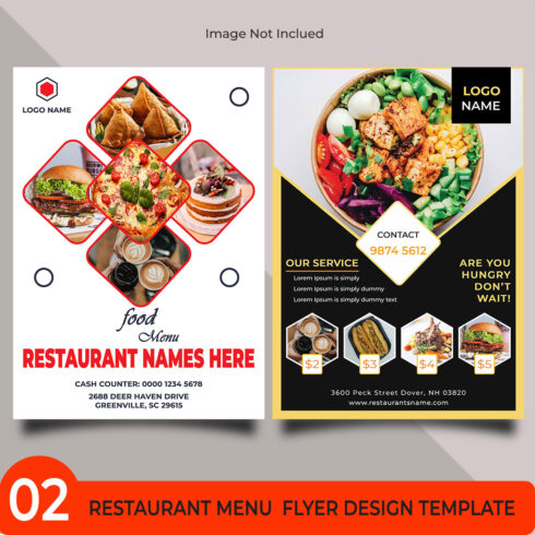 Restaurant Menu Flyer Design Template cover image.