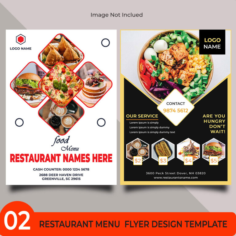 Restaurant Menu Flyer Design Template - MasterBundles