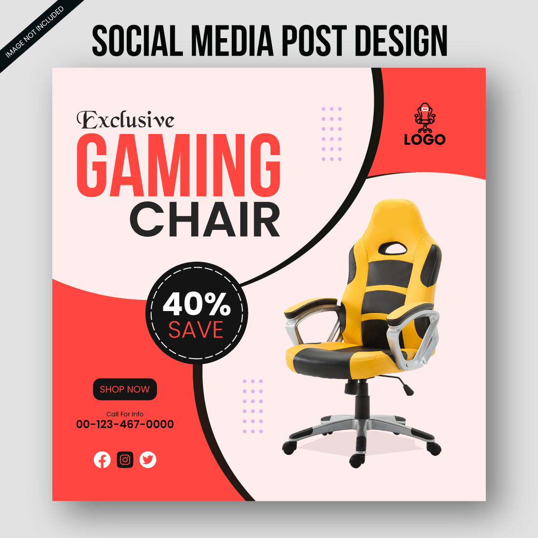 Furniture Business Social Media Post Design Vector preview image.