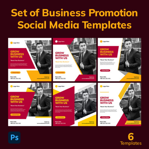 Set of Business Promotion Social Media Templates cover image.