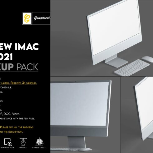 The New iMac 24” 2021 Mockup cover image.