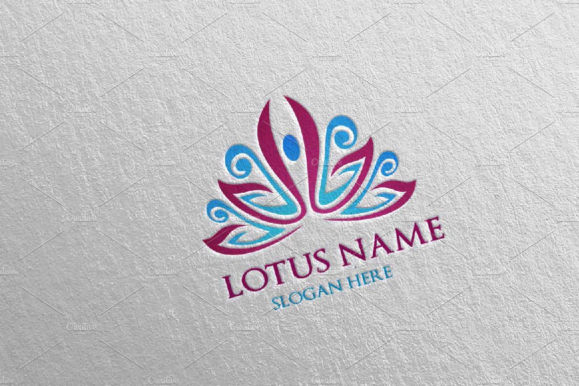 Yoga and Spa Lotus Flower logo 14 preview image.