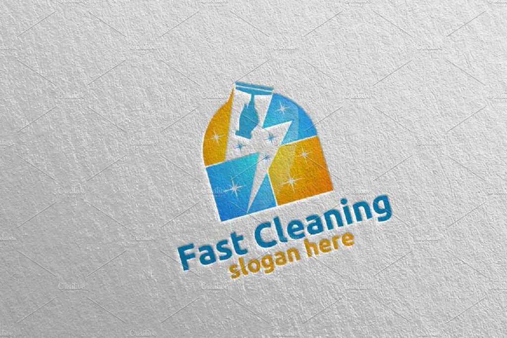Fast Cleaning Service Logo – MasterBundles