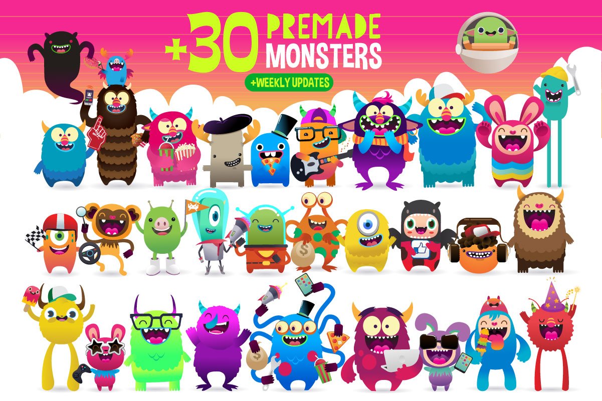 Freaky Monsters Bundle preview image.