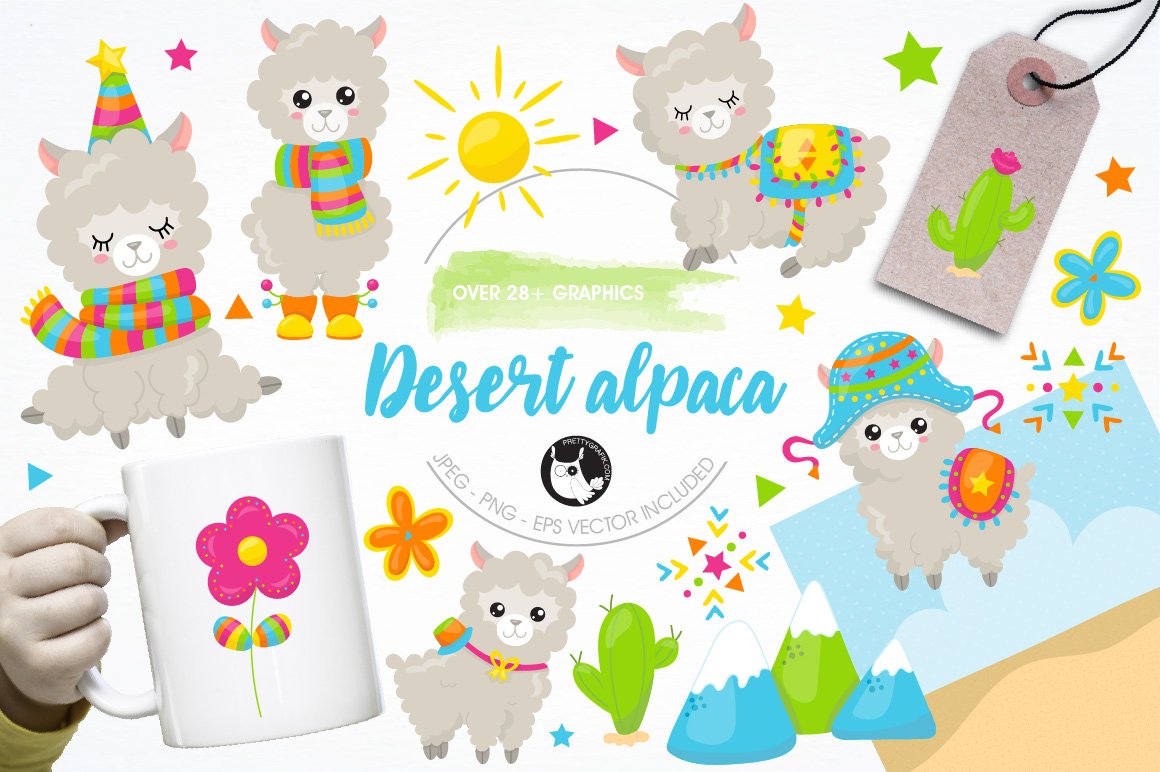 Alpaca illustration pack cover image.