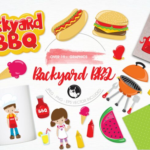 Backyard BBQ illustration pack cover image.