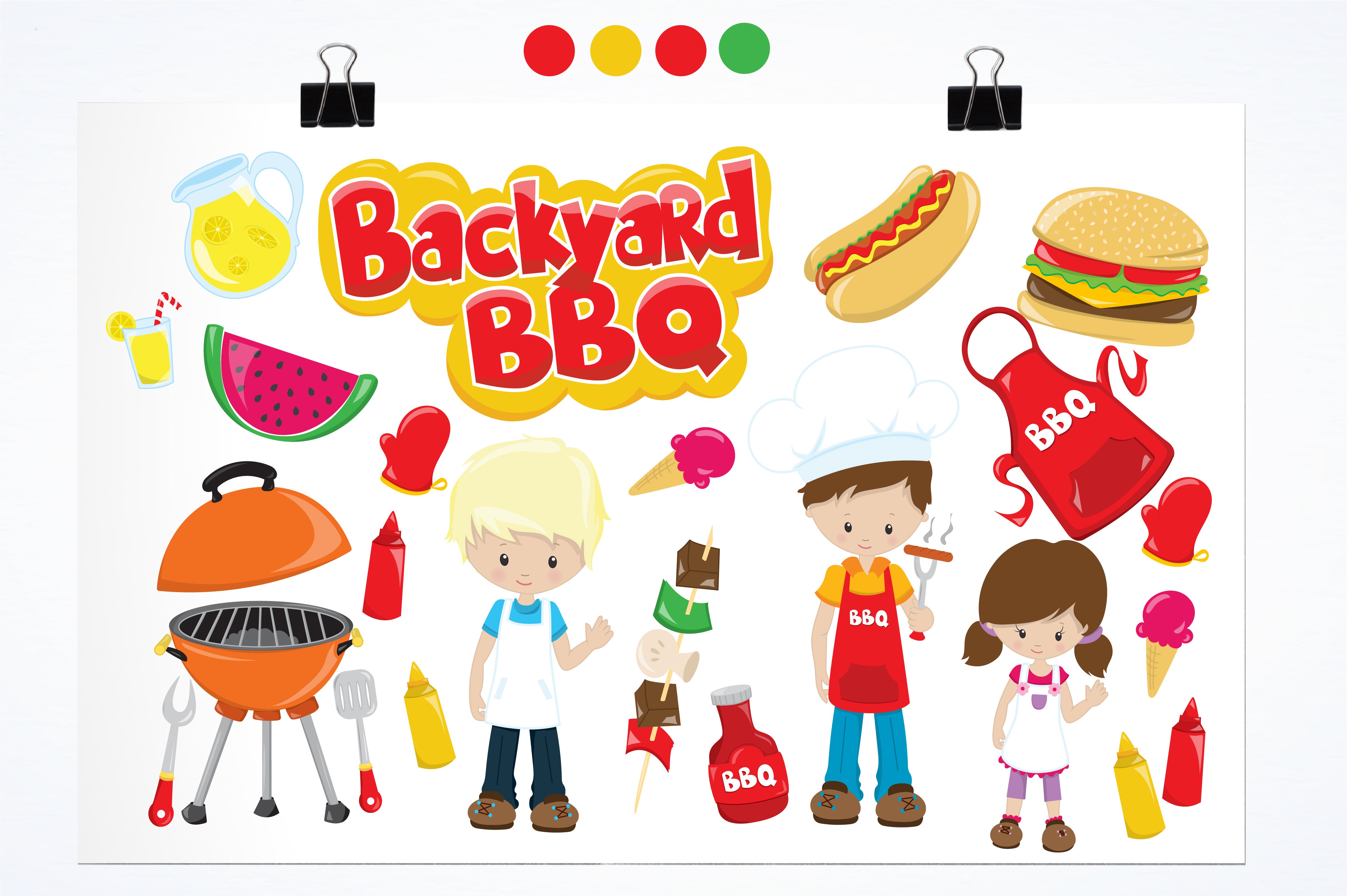 Backyard BBQ illustration pack preview image.