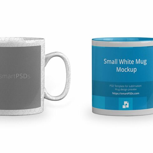 Small White Coffee Mug Design Mockup cover image.