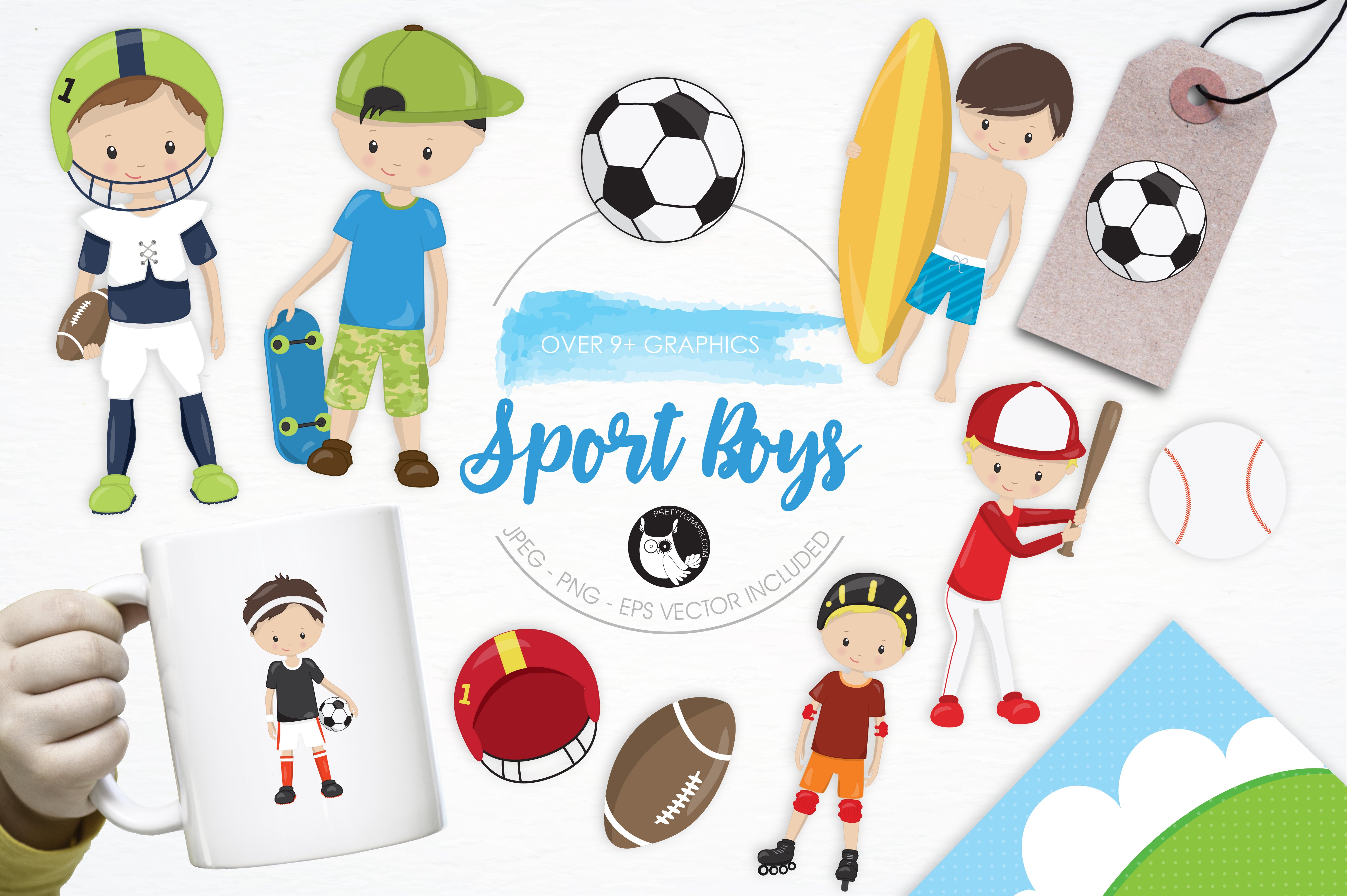 Sport Boys illustration pack cover image.