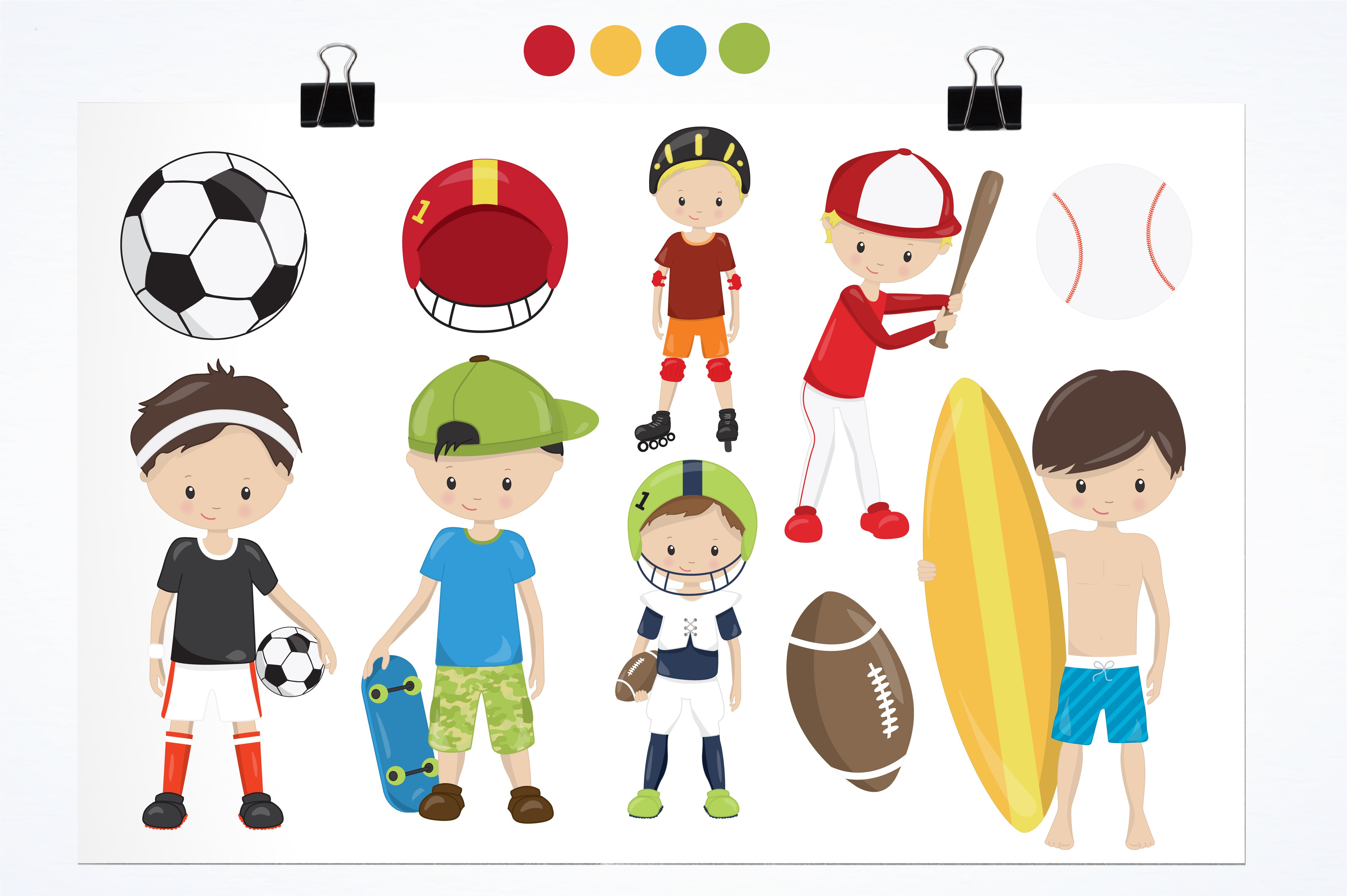Sport Boys illustration pack preview image.