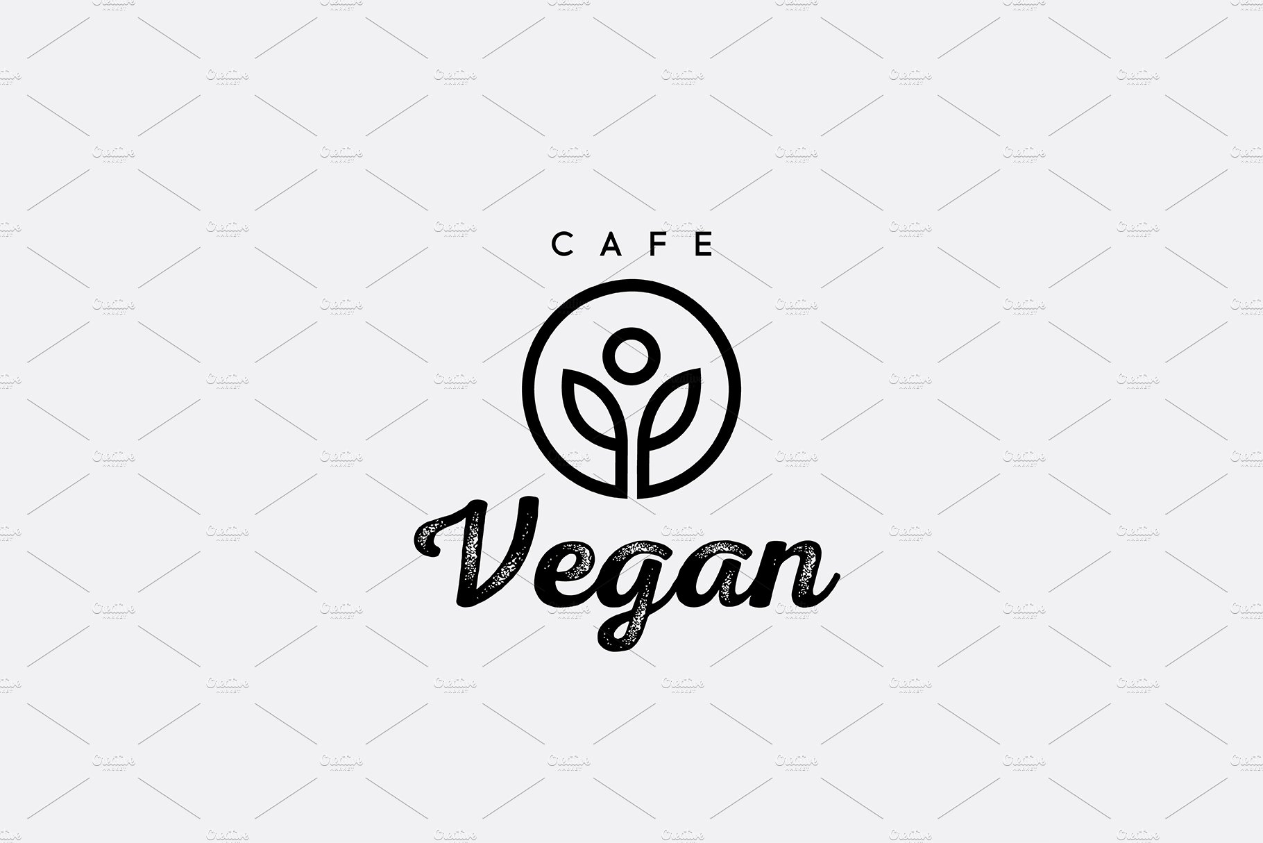 Vegetarian Healthy Food Cafe Logo preview image.