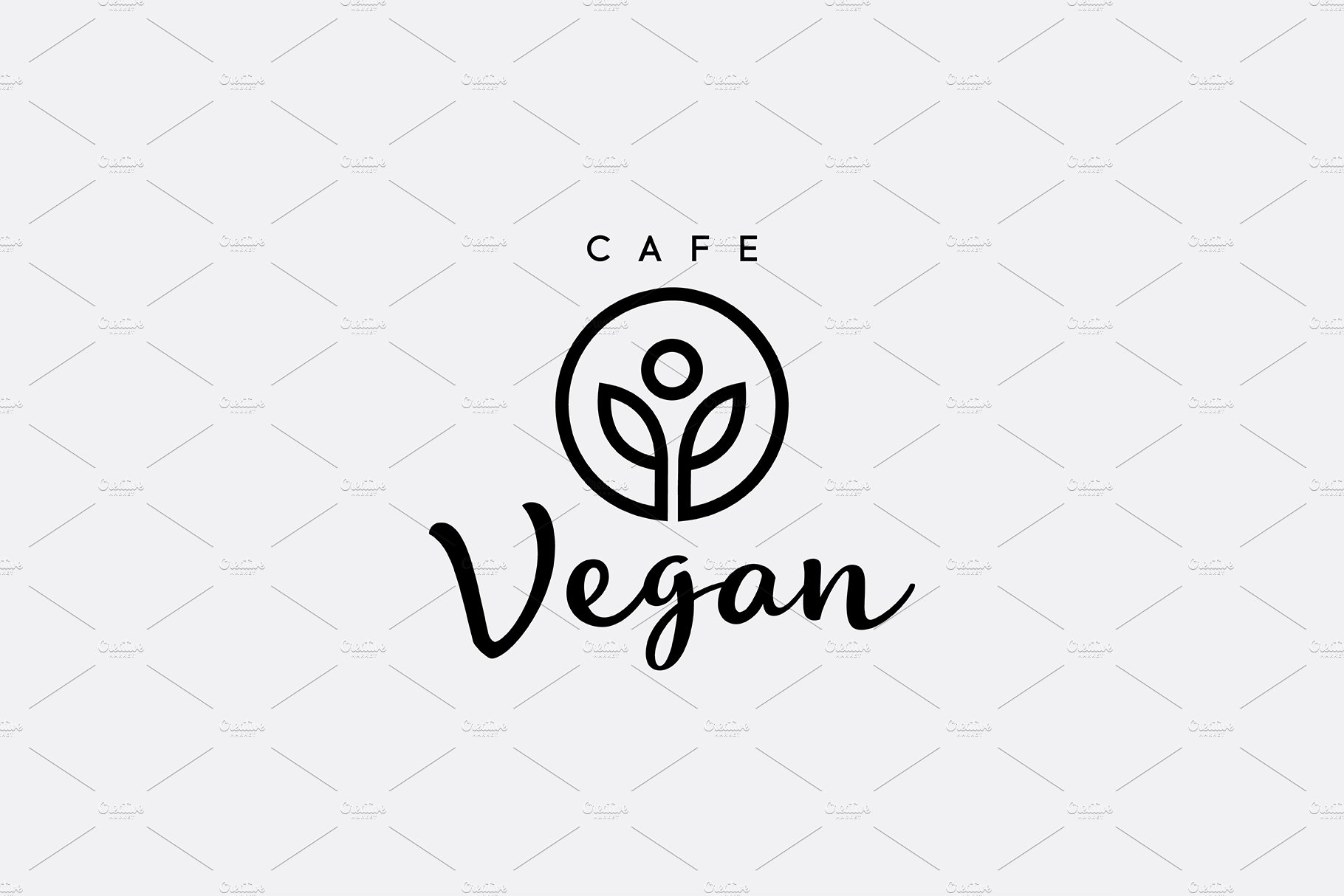 Vegetarian Healthy Food Cafe Logo cover image.