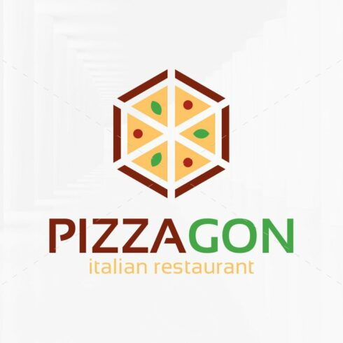 Pizzagon Logo Template cover image.