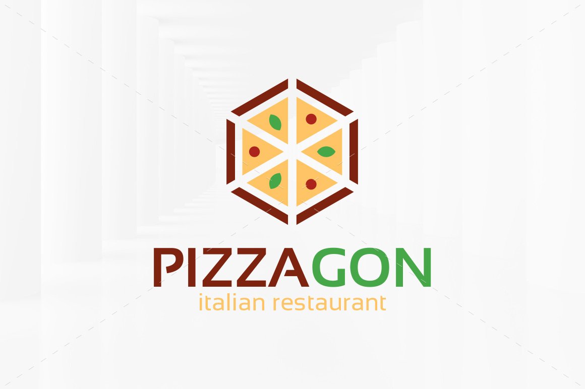 Pizzagon Logo Template cover image.