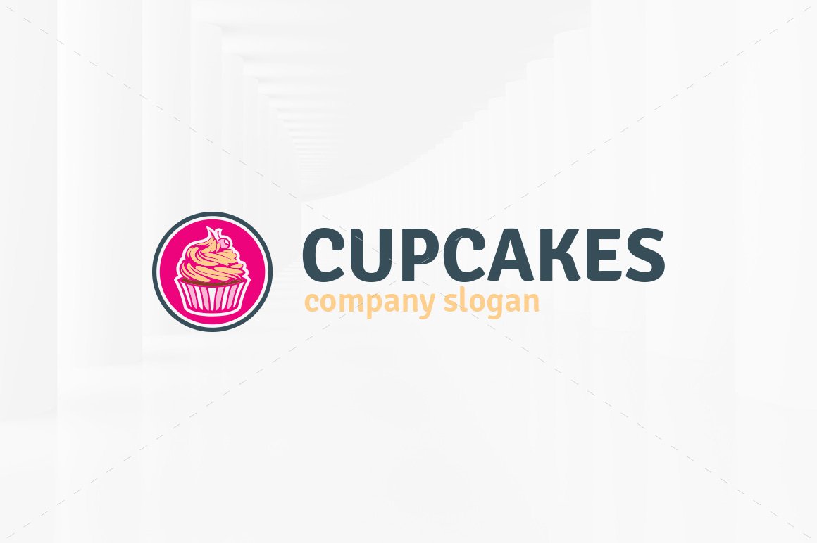 Cupcakes Logo Template preview image.