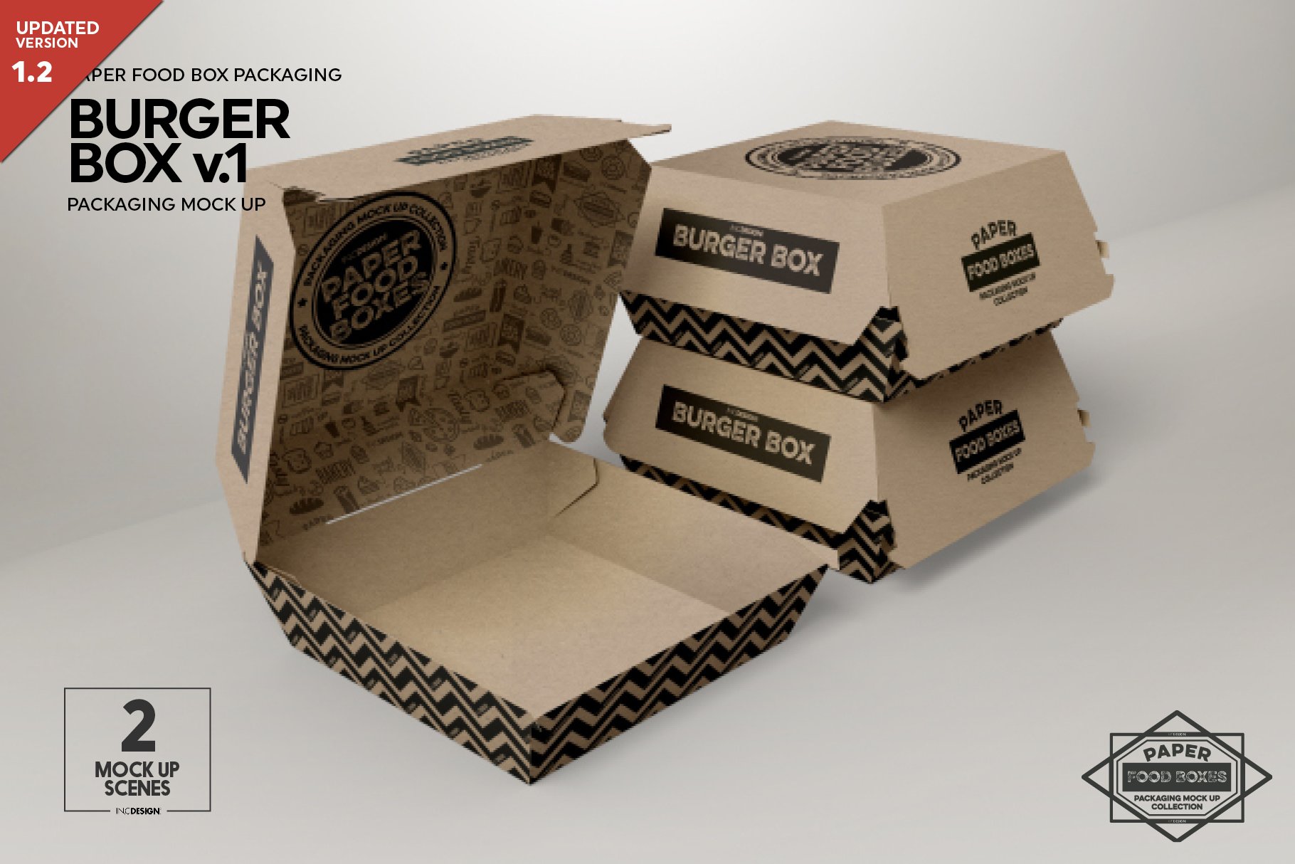 Burger Box Packaging Mockup v.1 cover image.