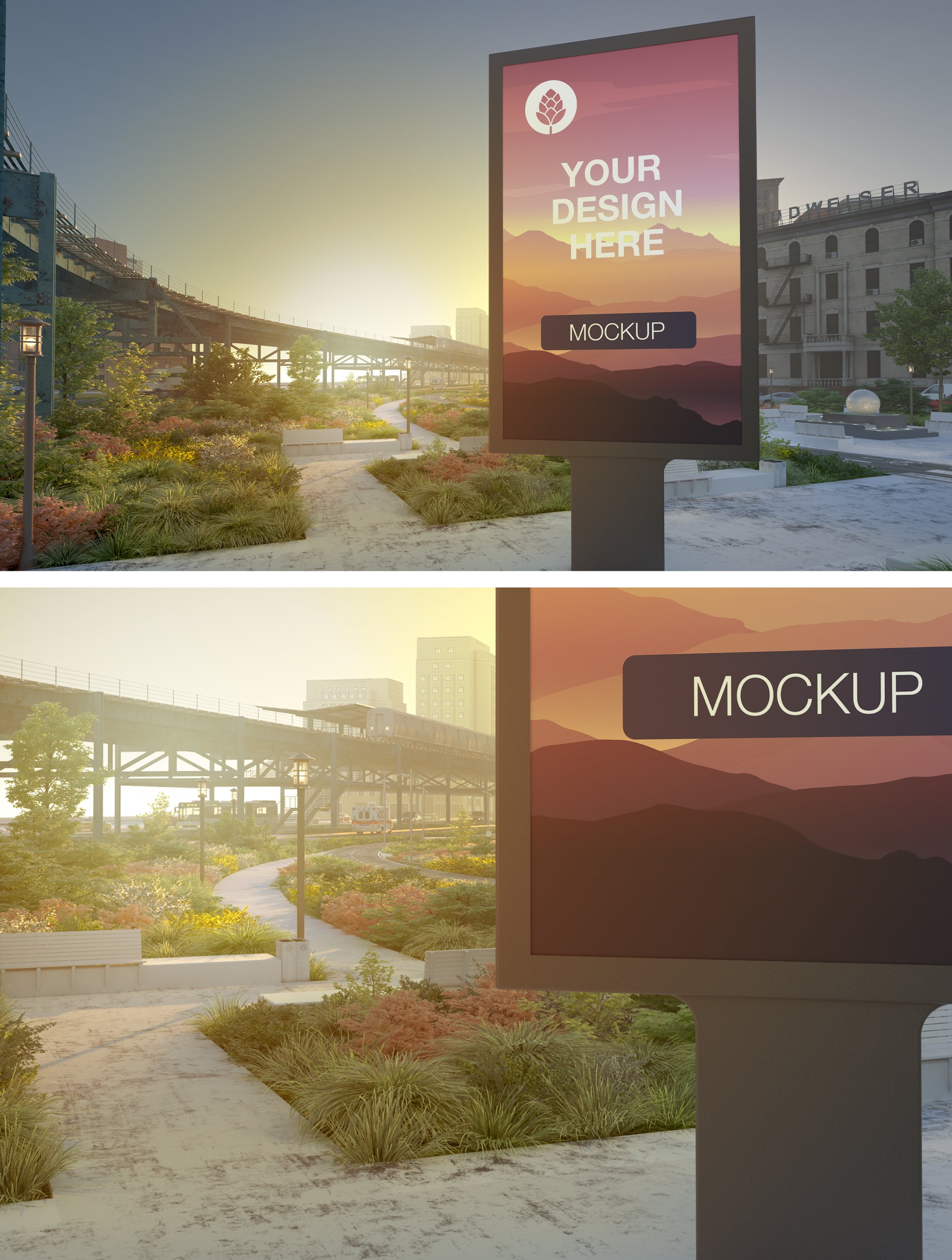 Billboard Advertising Kiosk Mockup preview image.