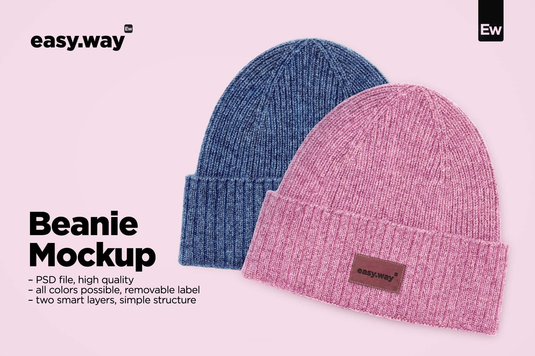 Beanie PSD Mockup cover image.