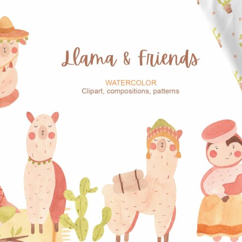 Llama & Friends Clipart cover image.