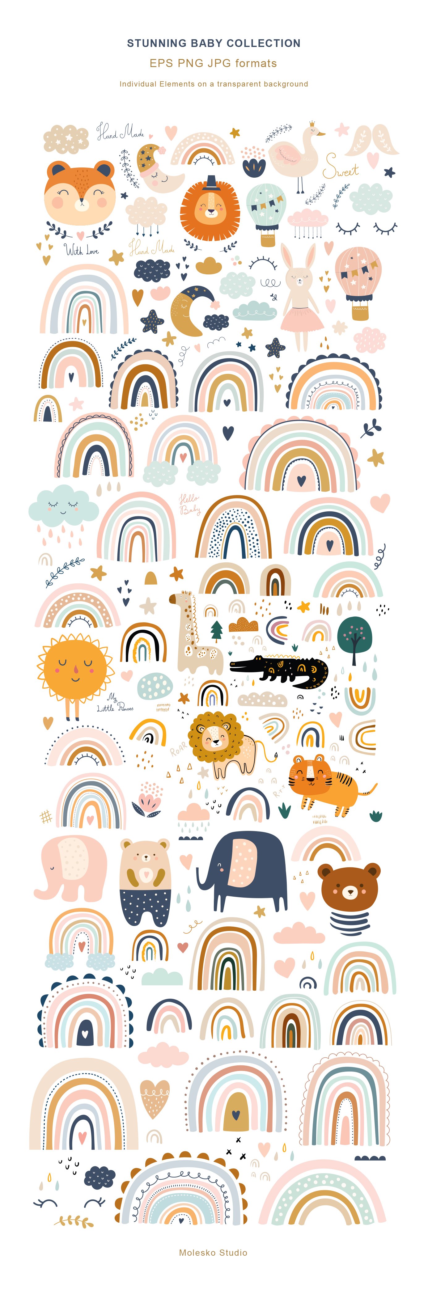 Animals and Rainbows Bundle preview image.