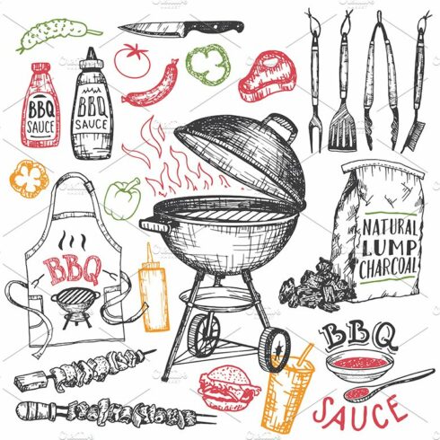 BBQ Hand-drawn Elements Set cover image.