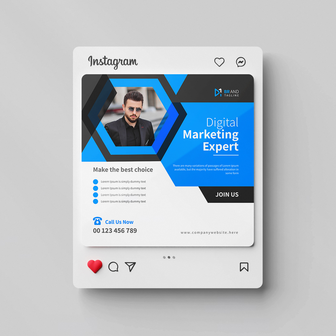 Corporate web banner template social media Instagram post design cover image.