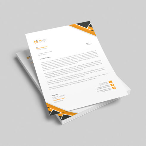 Corporate business letterhead design template cover image.