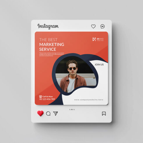 Corporate business digital marketing social media Instagram post design template cover image.