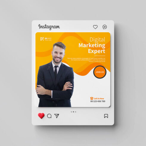 Business social media Instagram post design template cover image.