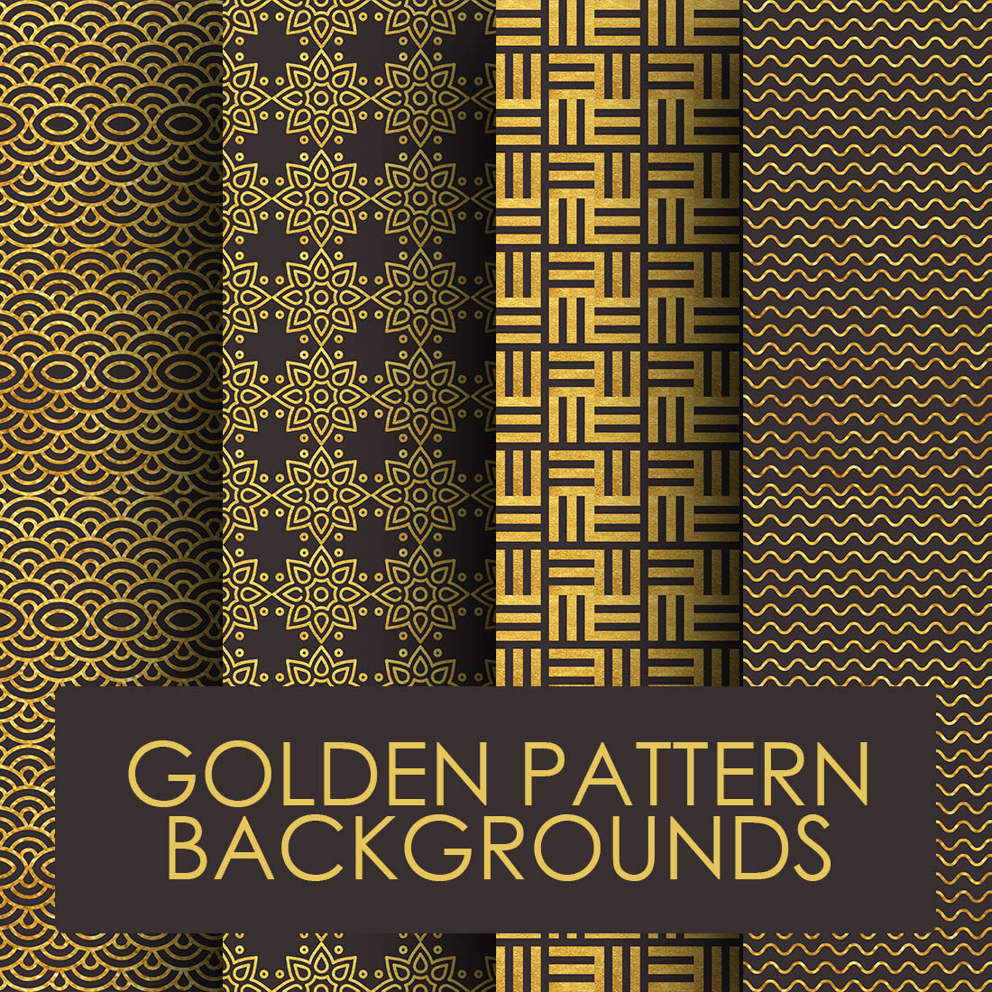 GOLDEN PATTERN DESIGNS FOR WALLPAPERS - POSTER BACKGROUND - TSHIRT PRINT DESIGN cover image.