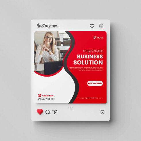 Digital marketing social media Instagram post design template cover image.