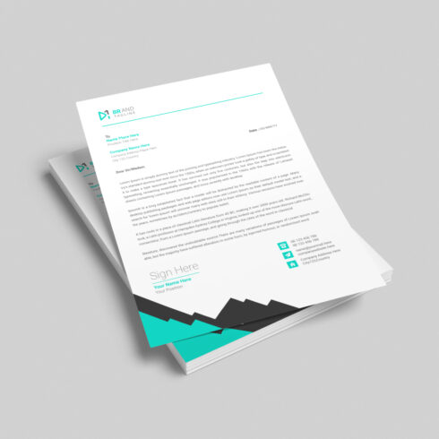 Professional business letterhead template cover image.