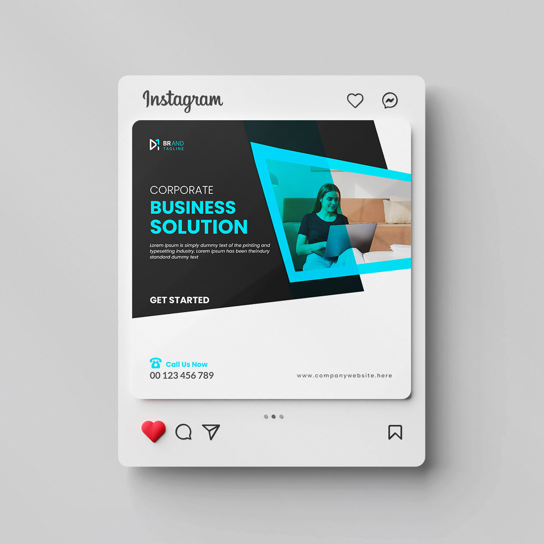 Business social media Instagram post design template cover image.