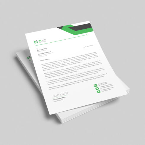 Business letterhead design template for company cover image.