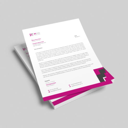 Professional creative letterhead template design for your business cover image.