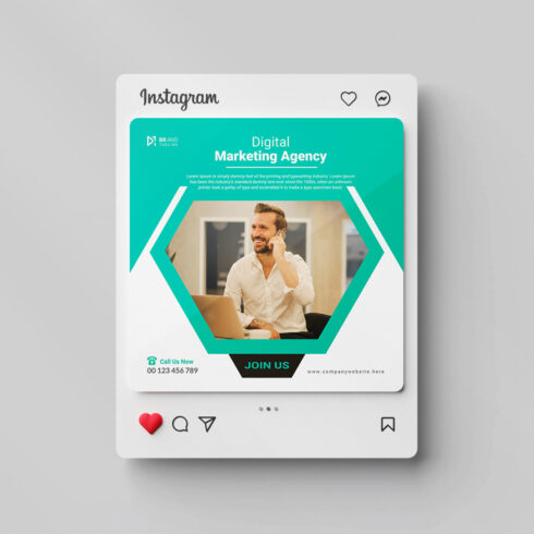 Corporate business social media Instagram post design template cover image.