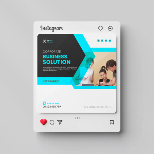 Corporate modern business social media Instagram post design template cover image.