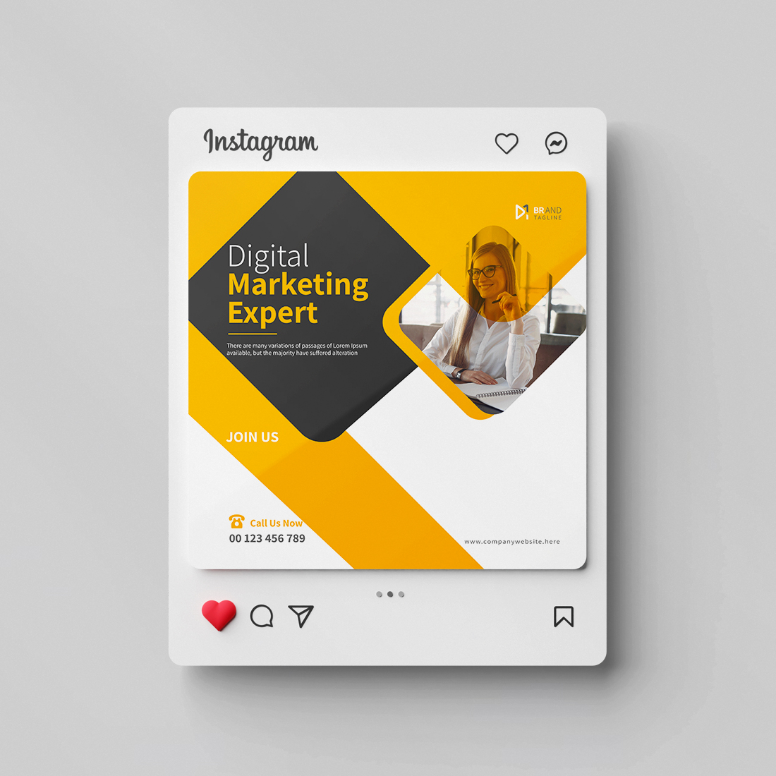 Corporate business social media Instagram post design template cover image.