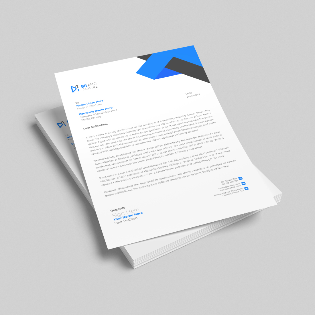 Modern company letterhead design template cover image.