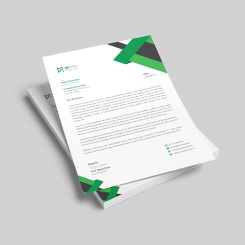 Modern business letterhead template design cover image.